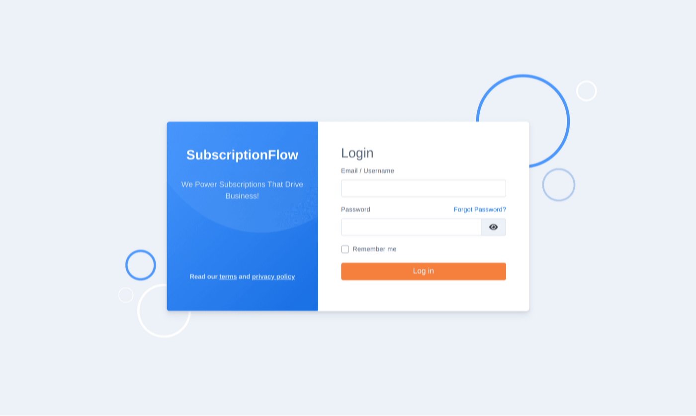 Zaloguj się na swoje konto w serwisie SubscriptionFlow.