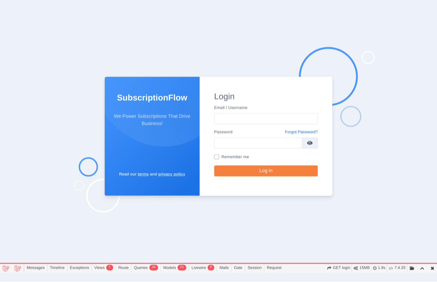 Sign in to your SubscriptionFlow account.